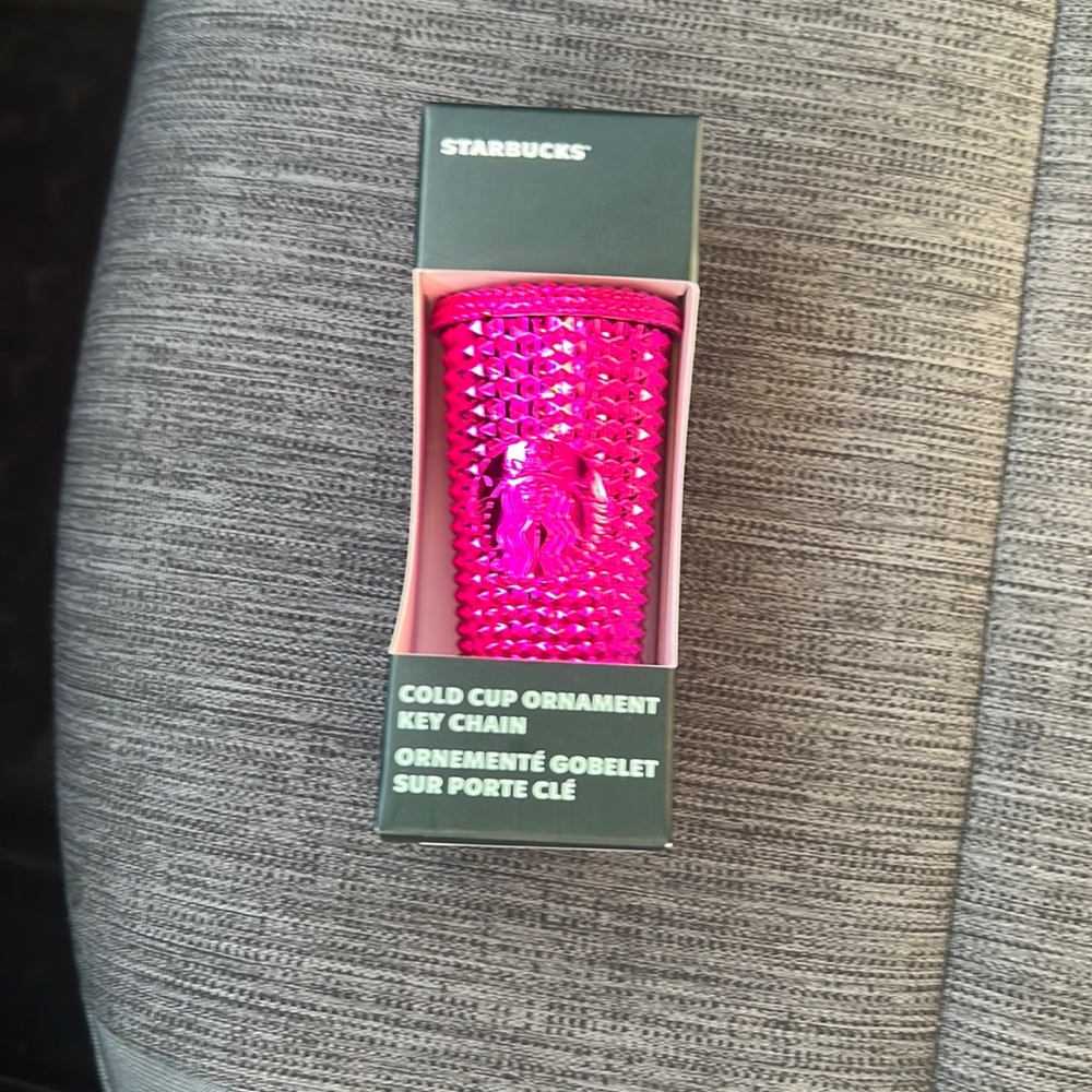 Pink Starbucks Studded Ornament